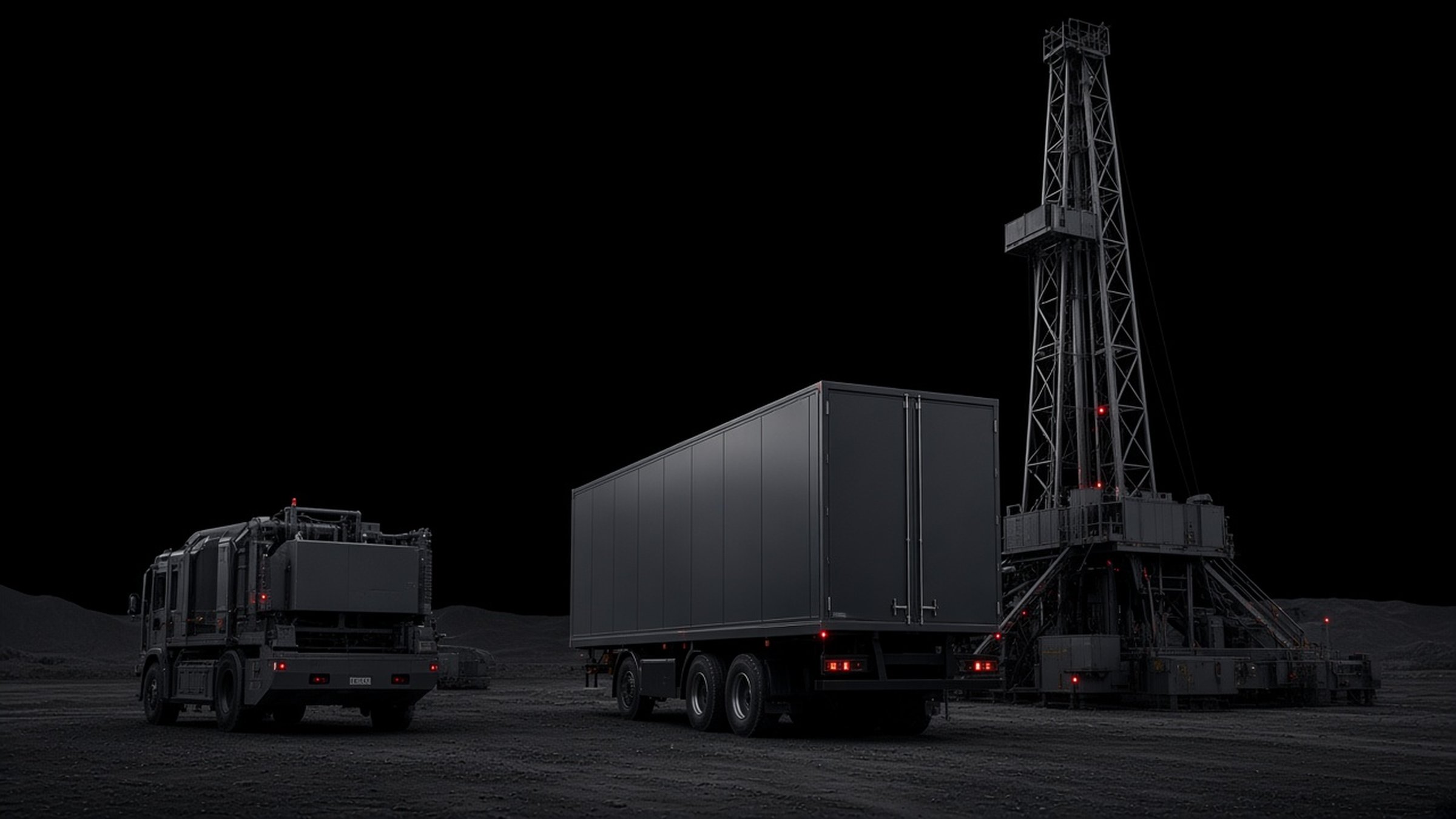 Workover electric-drive package in a dark industrial setting.